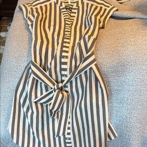 Maurices Black and White Striped Midi Dress